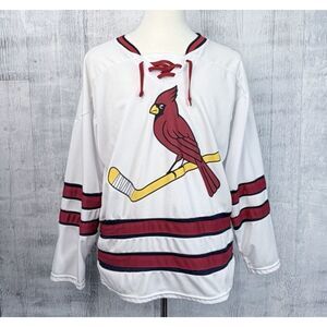 St Louis Cardinals Hockey Jersey Shirt FOX Sports Long Sleeve Mens XL
